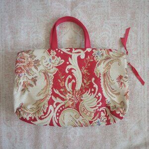 Vintage Red & Gold Tapestry Bag Regency Victorian Castlecore Bridgerton